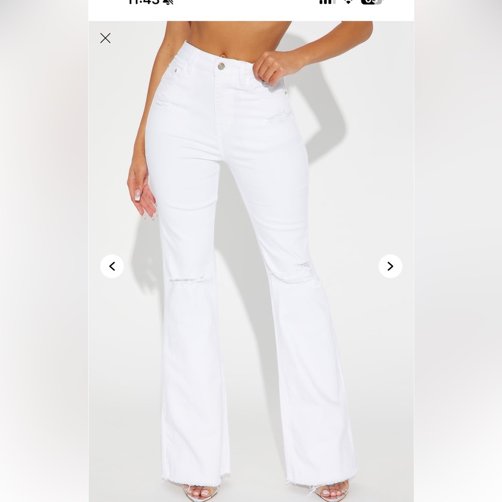 Women's White Flared Jeans